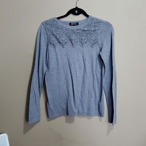 Buffalo David Bitton gray lace detail top size small